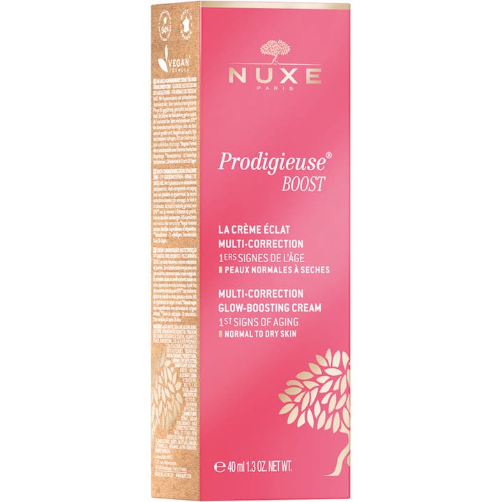 Nuxe Créme Prodigieuse Boost Silky Cream 40 ml glødgivende dagkrem i rosa eske for normal til tørr hud