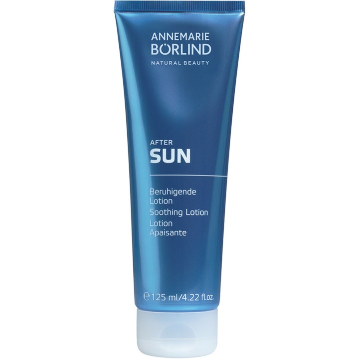 Annemarie Börlind After Sun Soothing Lotion 125 ml beroligende after sun i en blå skimrende tube med hvit kork