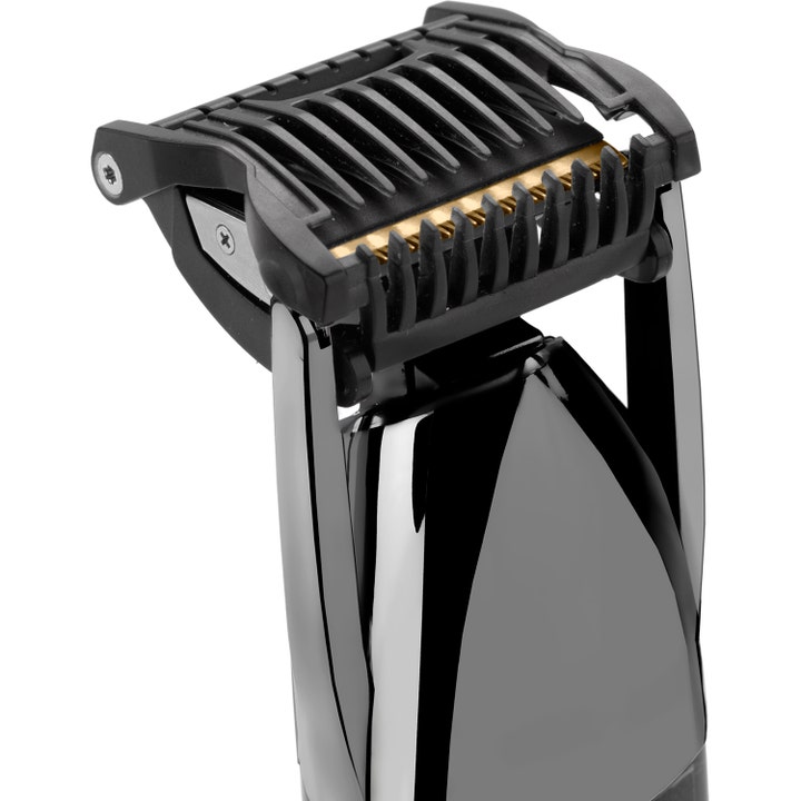 BaByliss Super-X Metal Stubble Trimmer S991E 1 stk skjegtrimmer med gullfarget blad og svart avstandskam