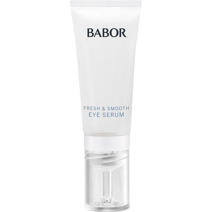 Babor Fresh & Smooth Eye Serum 15 ml fuktighetsgivende øyeserum i hvit tube med gjennomsiktig applikator