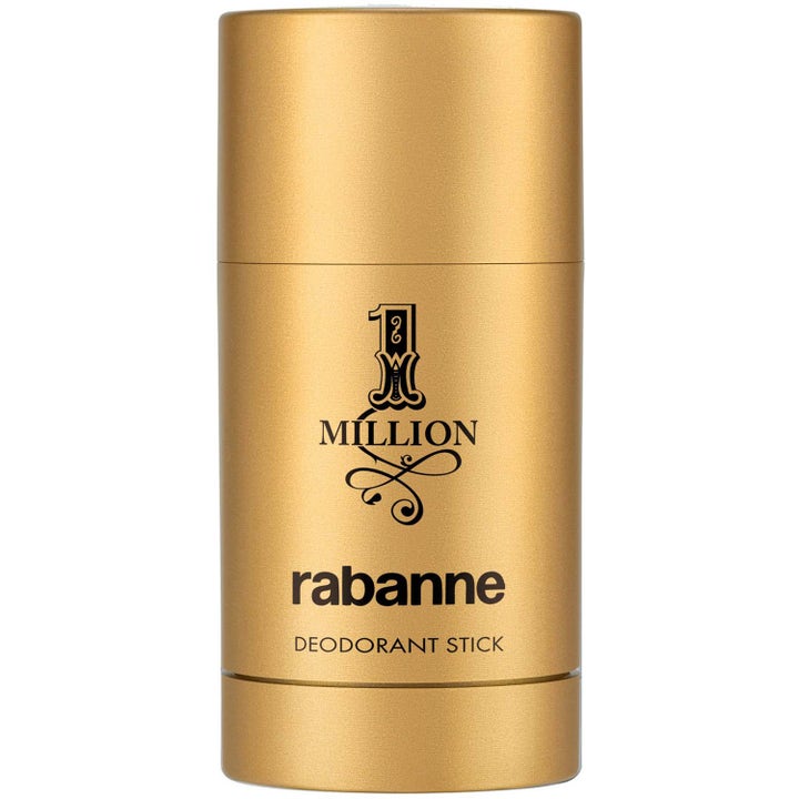 Rabanne 1 Million 75 ml deodorant stick skaper friskhet i en gullfarget sylinderformet hylse med sort logo.