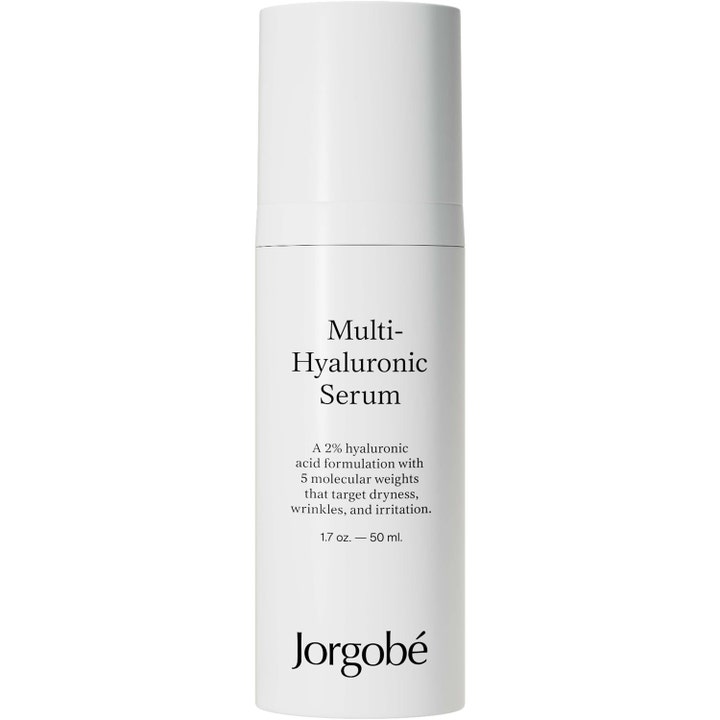 Jorgobé Multi-Hyaluronic Serum 50 ml fuktighetsgivende serum som gir fukt i en hvit minimalistisk flaske