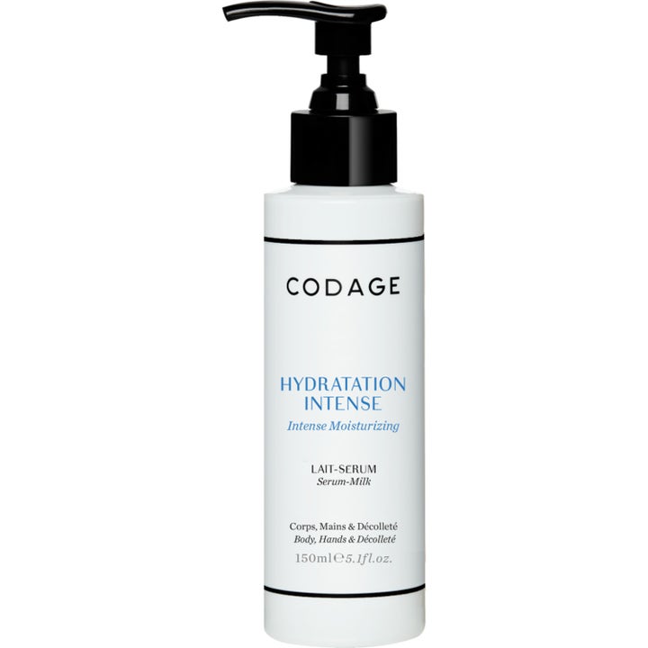 Codage Hydratation Intense Serum-Milk 150 ml fuktighetsgivende kroppsserum i hvit flaske med sort pumpe