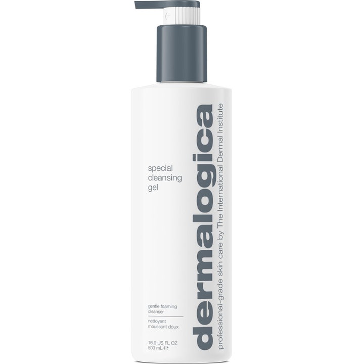 Dermalogica Special Cleansing Gel 500 ml skummende ansiktsrens på hvit pumpeflaske med grå detaljer