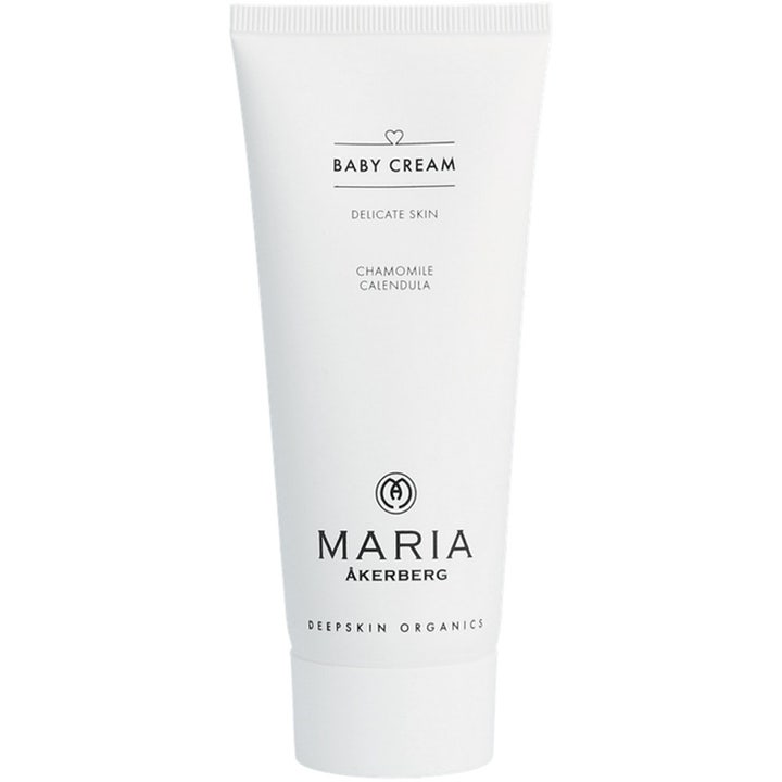 Maria Åkerberg Baby Cream 100 ml pleiende krem for sensitiv hud i en hvit tube med kamille og ringblomst