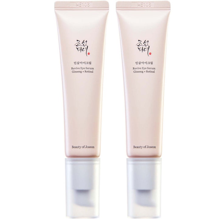 Beauty of Joseon Revive Eye Serum 30ml x 2 antialdrende øyeserum mot rynker i to beige tuber med hvit pumpe