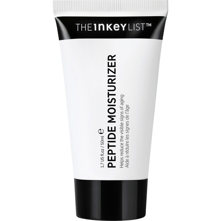 The Inkey List Peptide Moisturizer 50 ml fuktighetskrem som reduserer aldringstegn i en hvit tube med svart lokk