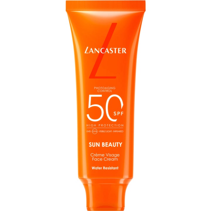 Lancaster Sun Beauty Face Cream SPF 50 solkrem for ansikt som motvirker aldring i en oransje tube