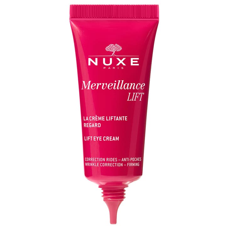 Nuxe Merveillance LIFT øyekrem 15 ml i rosa tube som gir fasthet og korrigerer rynker rundt øynene