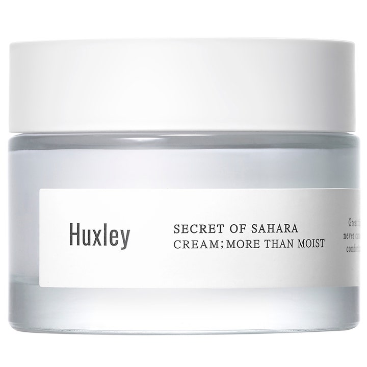 Huxley Secret of Sahara Cream More Than Moist 50 ml fuktighetsgivende ansiktskrem i frostet glasskrukke med hvitt lokk