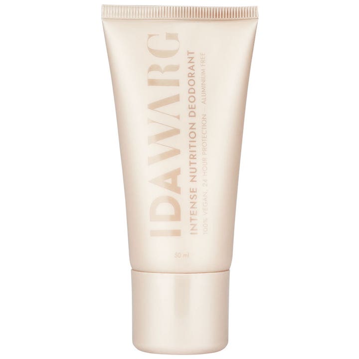 IDA WARG Intense Nutrition Deodorant 50 ml aluminiumsfri pleie i en beige tube med matchende kork og vertikal logo