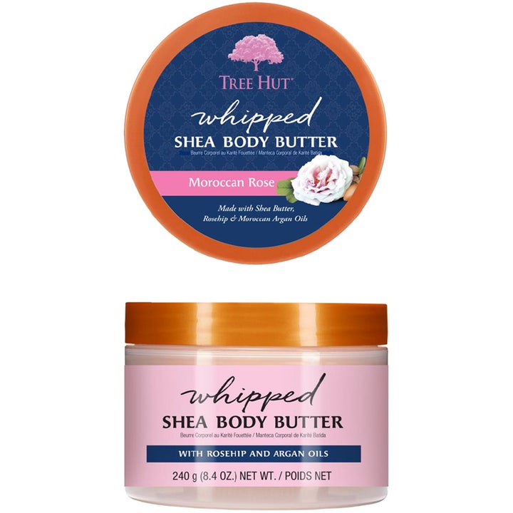 Tree Hut Moroccan Rose Whipped Shea Body Butter 240g fuktighetskrem i krukke med oransje lokk