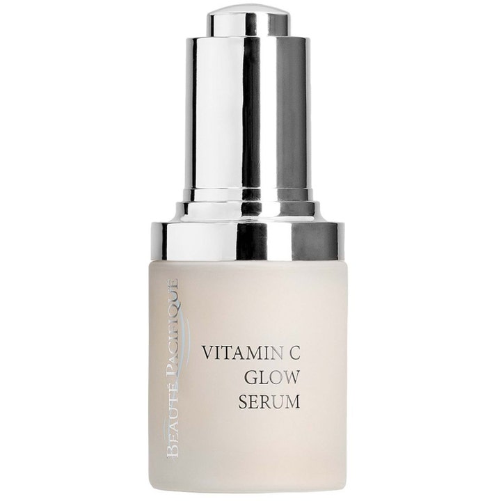 Beauté Pacifique Vitamin C Glow Serum 30 ml glødgivende ansiktsserum i frostet glassflaske med sølvfarget kork