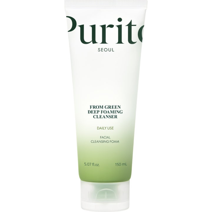 Purito From Green Deep Foaming Cleanser 150ml pH-balansert renseskum i hvit plasttube med sort flippkork
