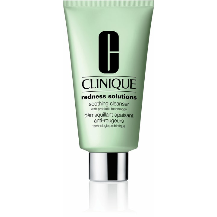 Clinique Redness Solutions Soothing Cleanser beroligende ansiktsrens som demper rødhet i lysegrønn tube med sølvkork