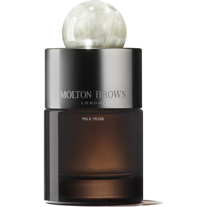 Molton Brown Milk Musk Eau de Parfum 100 ml parfyme i brun glassflaske med sfærisk marmorkork