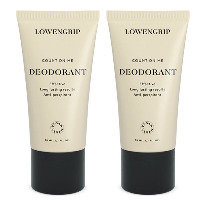 Löwengrip Count On Me Deodorant 2x50 ml effektiv antiperspirant i to beige tuber med svarte korker