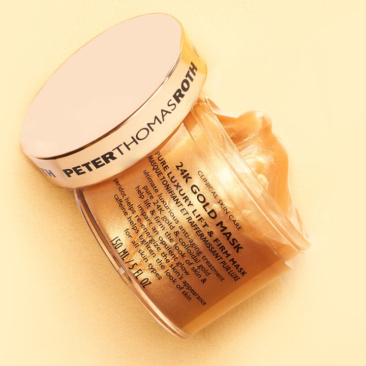 Peter Thomas Roth 24k Gold Mask 150 ml oppstrammende ansiktsmaske med glitrende gullgelé i en åpen krukke