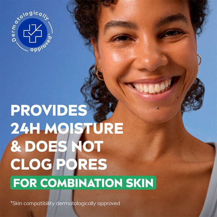 NIVEA Mattifying Day Cream 50 ml mattende dagkrem gir 24t fuktighet for kombinasjonshud vist på smilende kvinne.