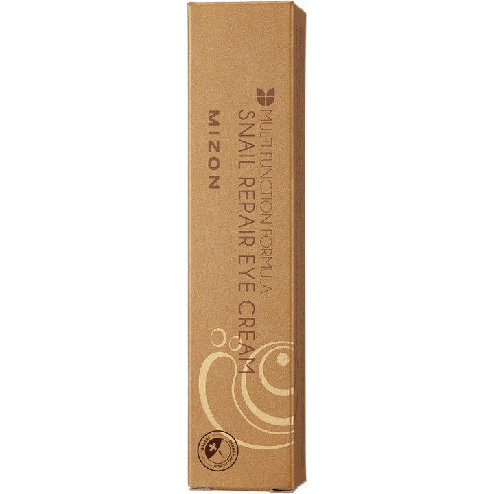 Mizon Snail Repair Eye Cream 15 ml pleiende øyekrem i brun eske med snegleslim og Multi Function Formula.