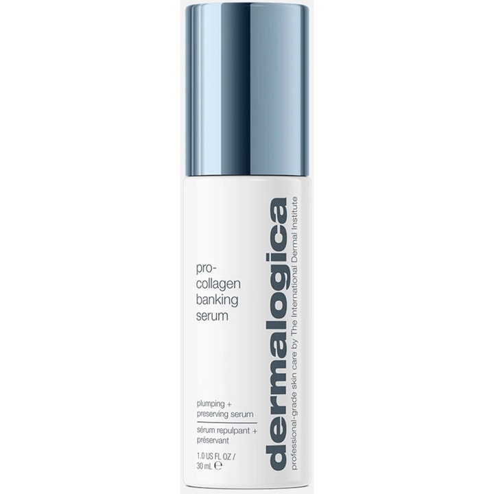Dermalogica Pro-Collagen Banking Serum 30 ml plumping serum i hvit flaske med blått metallisk lokk