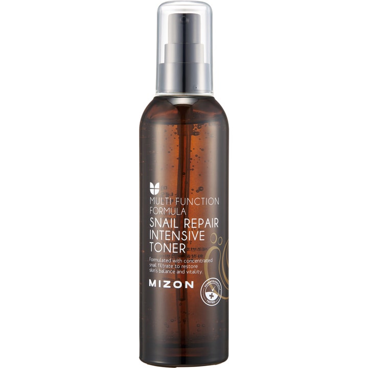 Mizon Snail Repair Intensive Toner 150 ml reparerende ansiktstoner i brun plastflaske med pumpe