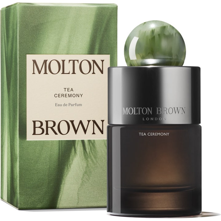 Molton Brown Tea Ceremony Eau de Parfum 100 ml unisexparfyme i mørk glassflaske med grønn kulekork og eske