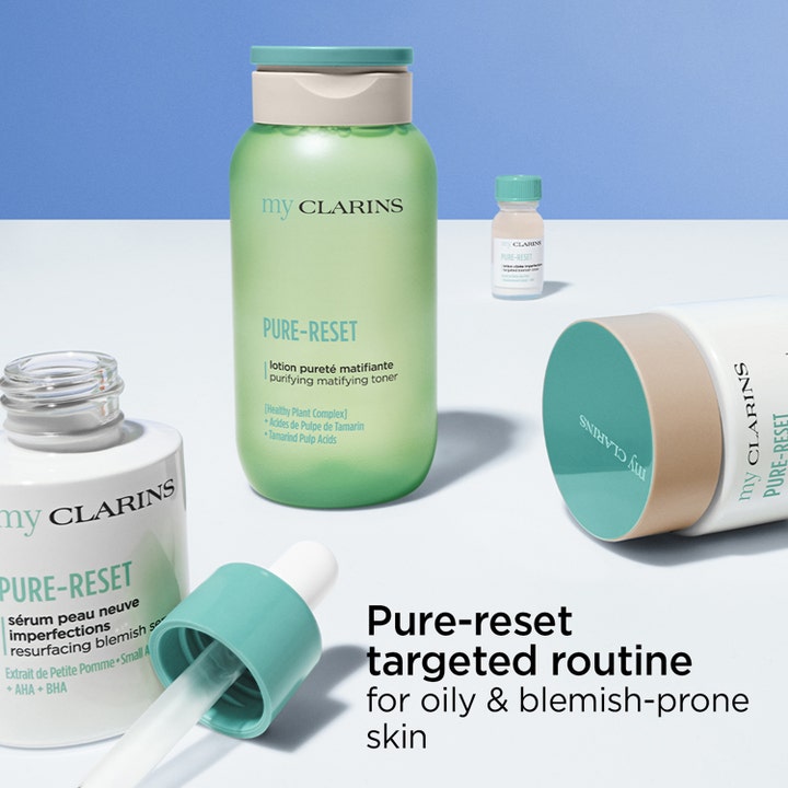 Clarins Mypure-Reset Targeted Blemish Lotion 13 ml mot kviser i en serie med mattende ansiktsprodukter