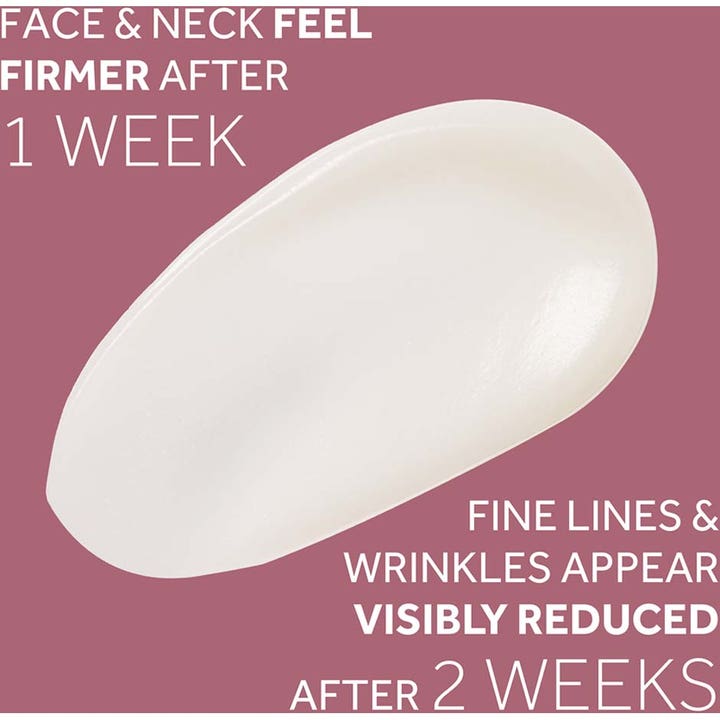 No7 Restore & Renew Face & Neck Serum 30 ml hvit kremet tekstur som gir fastere hud og reduserer fine linjer