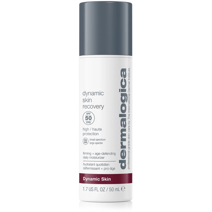 Dermalogica Dynamic Skin Recovery 50 ml oppstrammende fuktighetskrem med SPF 50 i hvit pumpeflaske med grått lokk