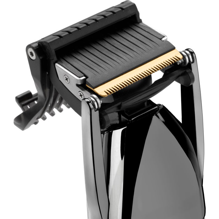 BaByliss Super-X Metal Stubble Trimmer 1 stk skjeggetrimmer med gullfarget blad og mørk metallfinish