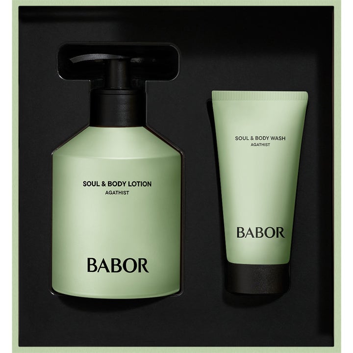Babor Soul & Body Gift Set Agathist 300 ml fuktighetsgivende kroppspleie i lysegrønn pumpeflaske og tube