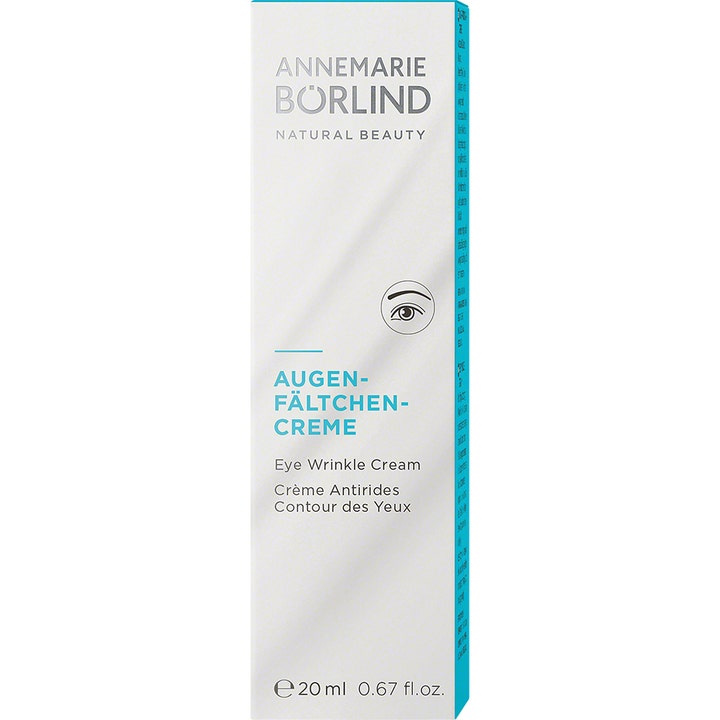 Annemarie Börlind Eye Wrinkle Cream 20 ml pleiende øyekrem mot rynker i hvit eske med blå detaljer.