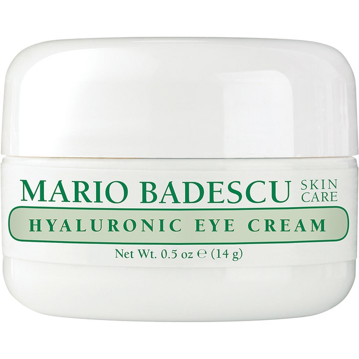Mario Badescu Hyaluronic Eye Cream 14 g fuktighetsgivende øyekrem i hvit plastkrukke med grønn tekst
