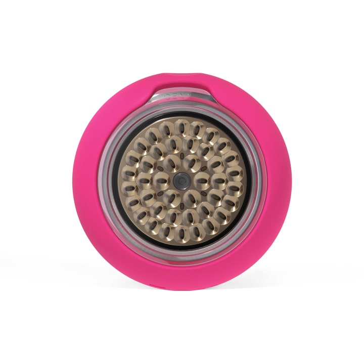 FOREO UFO™ 3 LED Pink 1 stk ansiktsbehandling for glødende hud med rosa silikon og gullfarget tekstur
