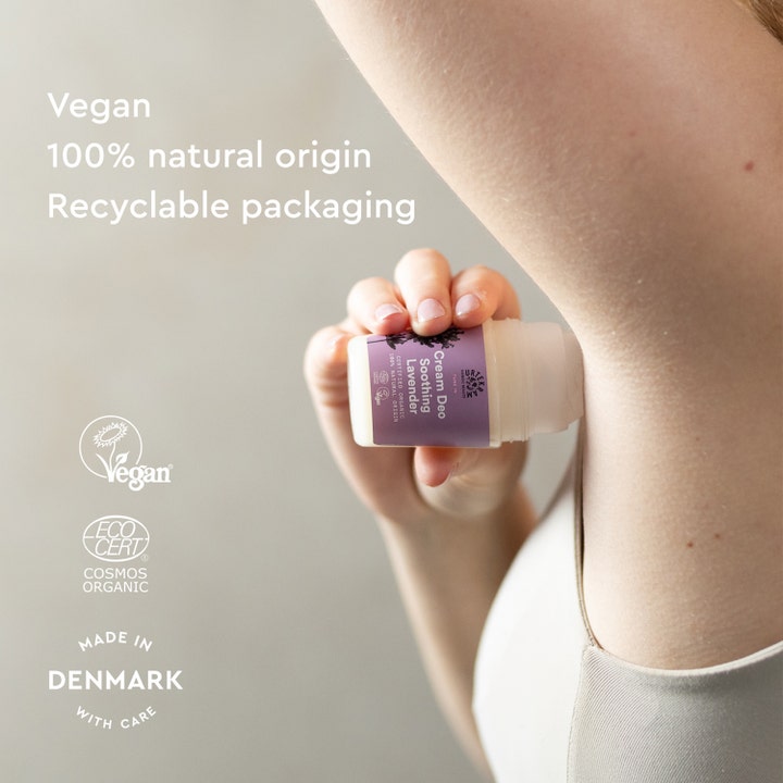 Urtekram Soothing Lavender Deo 50 ml vegansk cream deo med lavendel som påføres direkte i armhulen