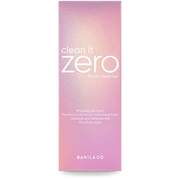 Banila Co Clean It Zero Foam Cleanser 150 ml ansiktsrens i rosa eske som gir fuktighet og glød.
