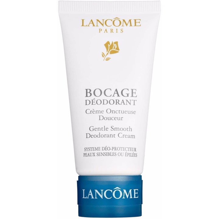 Lancôme Bocage Gentle Smooth Deodorant Cream gir pleiende beskyttelse i en hvit tube med blå kork og gulldetaljer