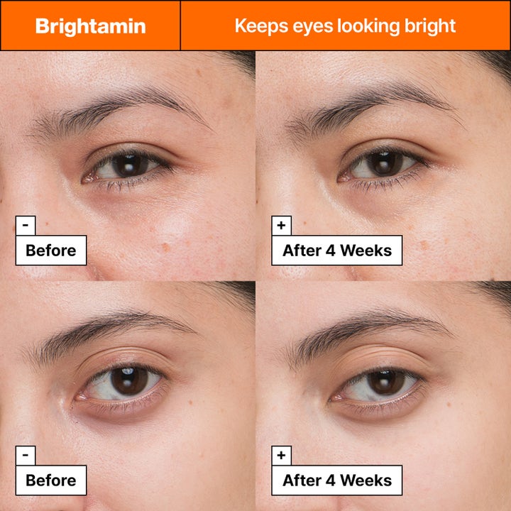 Dr.Jart+ Brightamin Brightening Eye Serum Stick 3,6 g øyeserum med før og etter-resultater etter 4 uker.