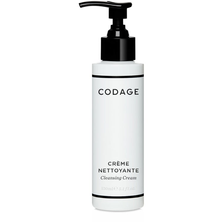 Codage Crème Nettoyante 150ml mild rensekrem i hvit sylindrisk flaske med minimalistisk design og svart pumpe.