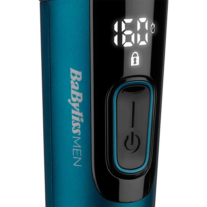 BaByliss Japanese Steel Digital Hair Clipper 1 stk hårklipper med blått design og digitalt display som viser 160.