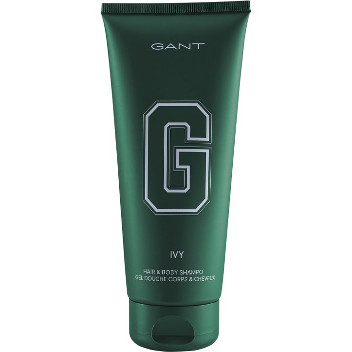 Gant Ivy Hair & Body Shampoo forfriskende dusjsåpe og sjampo i en mørkegrønn tube med stor grafisk G-logo.
