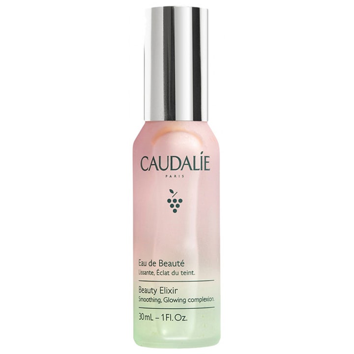 Caudalie Beauty Elixir 30ml glattende ansiktsspray som gir glød i frostet glassflaske med sølvkork