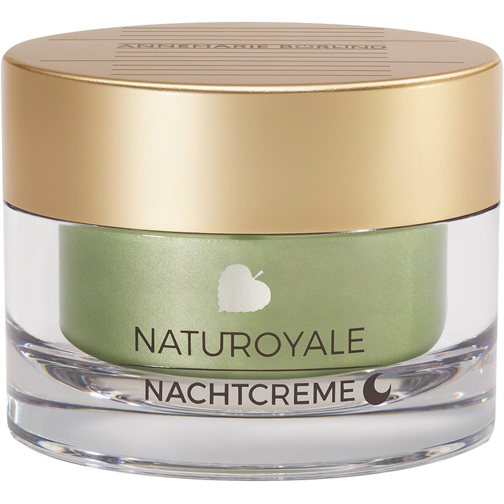 Annemarie Börlind Naturoyale Nachtcreme 50 ml pleiende nattkrem i grønn glasskrukke med elegant gulllokk.