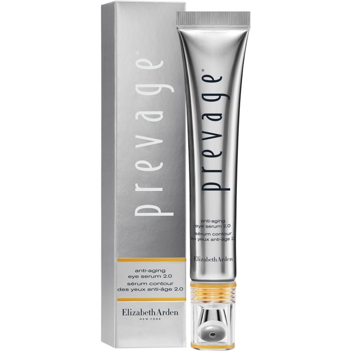 Elizabeth Arden Prevage Anti-Aging Eye Serum 2.0 20 ml øyeserum i sølvfarget tube og eske som gir glød.