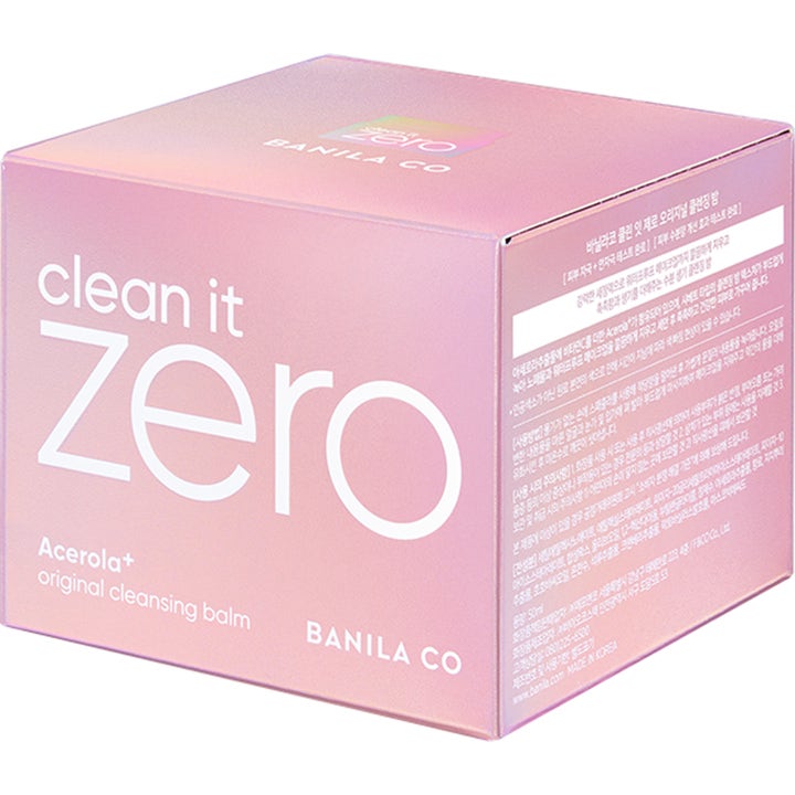 Banila Co Clean It Zero Original 50 ml ansiktsrengjøring i en rosa eske med Acerola+ som gir glød
