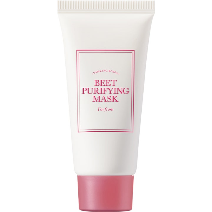 I'm from Beet Purifying Mask 110g rensende ansiktsmaske gir klarere hud i en hvit tube med rosa kork