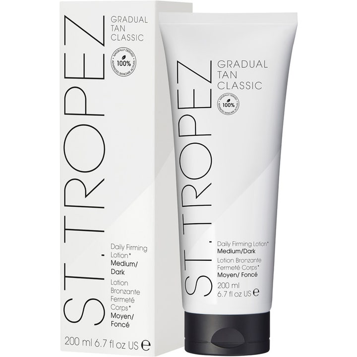 St.Tropez Gradual Tan For Body Medium/Dark 200 ml oppstrammende selvbruning i hvit tube med sort kork og eske