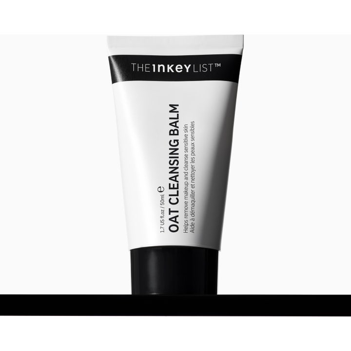 The INKEY List Oat Cleansing Balm 50 ml beroligende ansiktsrens for sensitiv hud i hvit tube med sort kork.