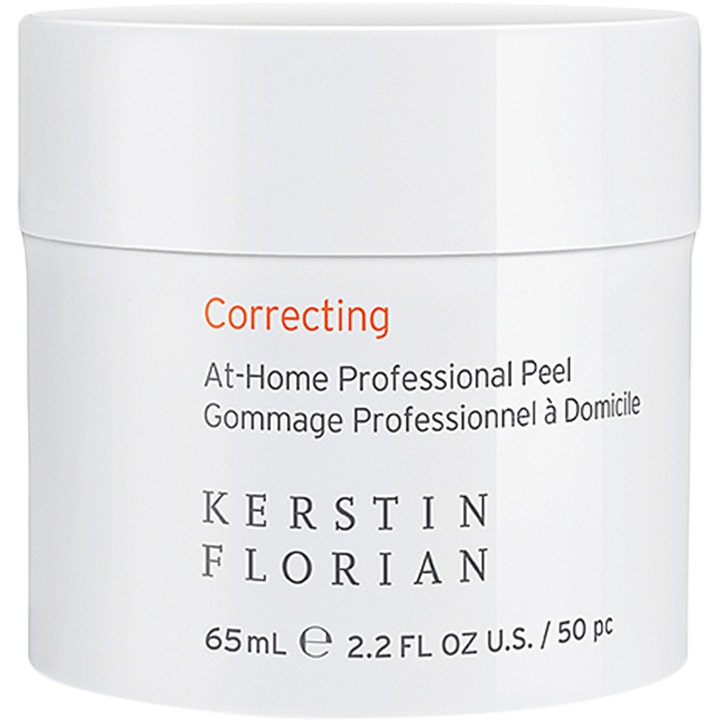 Kerstin Florian Correcting At-Home Professional Peel 50 stk eksfolierende pads i hvit krukke med oransje tekst